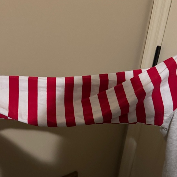 Merry Christmas Long Sleeve Tee - Red, Grey and White - Picture 2 of 3